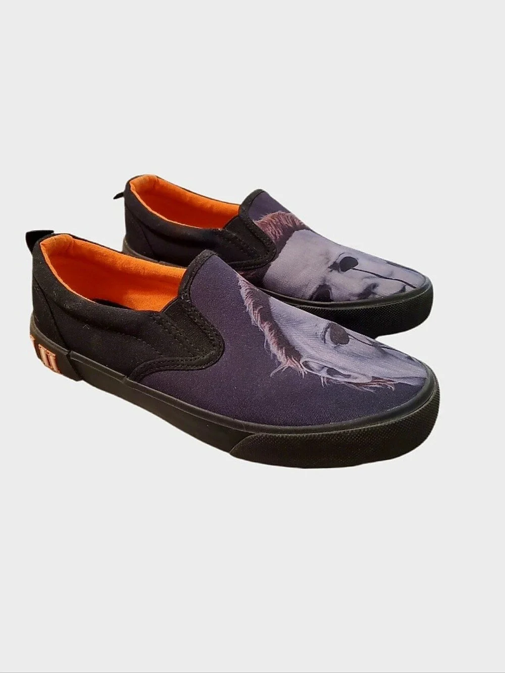 Ground Up Men's Halloween II Black Michael Myers Slip On Casual Sneakers 7